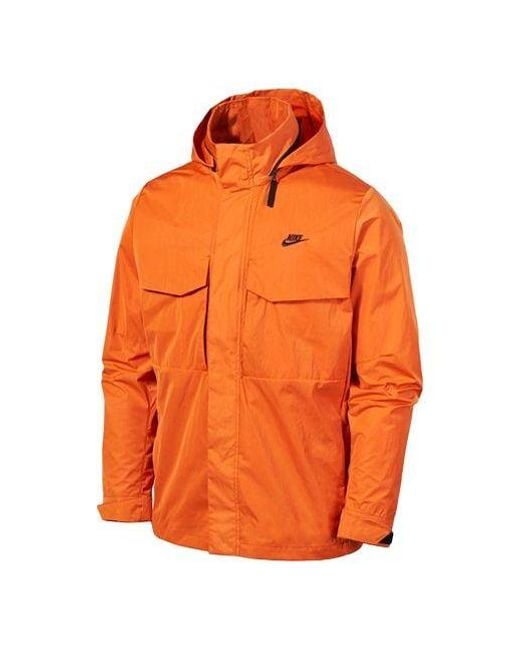 Nike Orange Premium Essentials M65 Unlined Logo Jacket for men