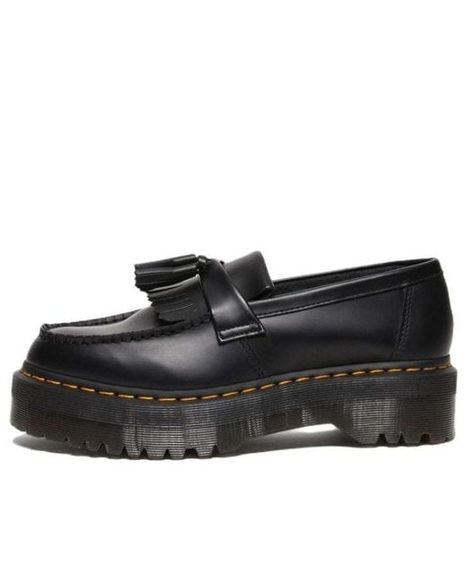 Dr. Martens Black Adrian Leather Platform Tassel Loafers Smooth' for men