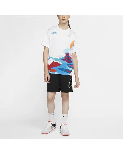 Nike White Sb X Parra Crossover France Colors Pattern Tee Multi' for men