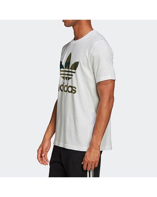 Adidas White Originals Casual Sports Short Sleeve for men