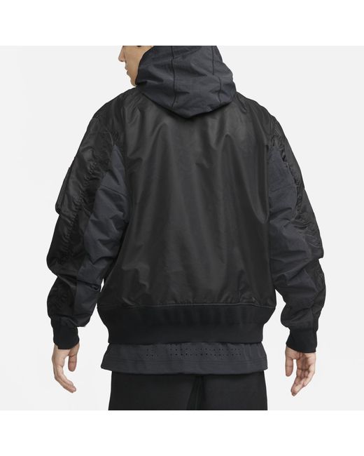 Nike Black X Sacai Double Layer Contrasting Hooded Jacket Asia Sizing for men