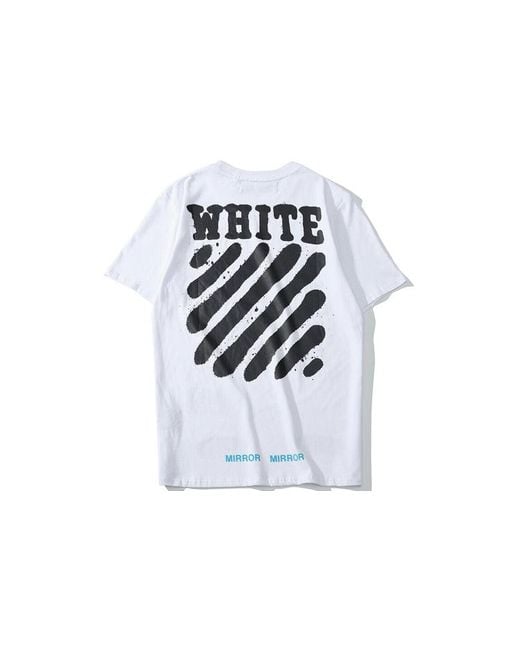 Off-White c/o Virgil Abloh White C/O Virgil Abloh Tiger Stripes Splash Ink Printing Short Sleeve T-Shirt for men