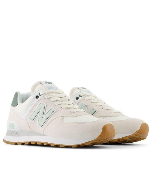 New Balance White (Wmns) 574 Core 'Sea Salt New Spruce'