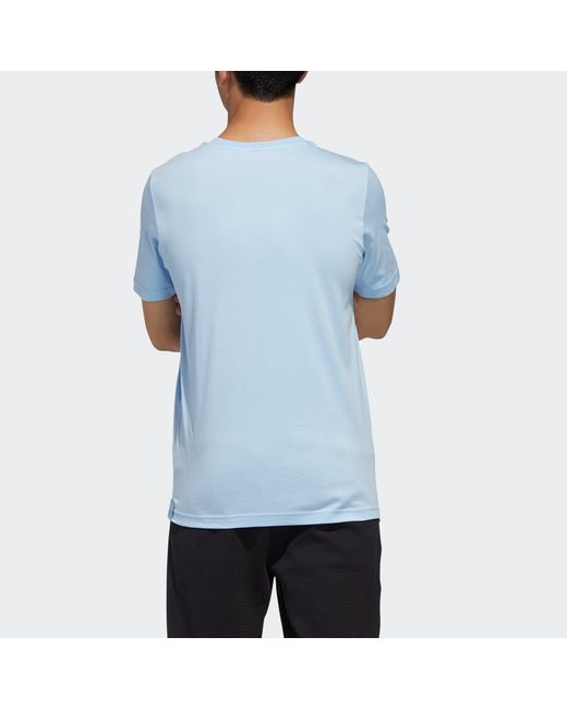 Adidas Blue Wj Gfx Tee Series Printing Sports Round Neck Short Sleeve for men