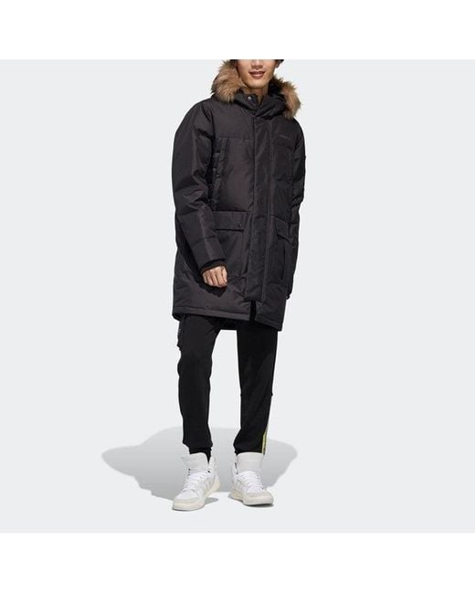 Adidas Blue Neo Sports Hooded Down Jacket for men