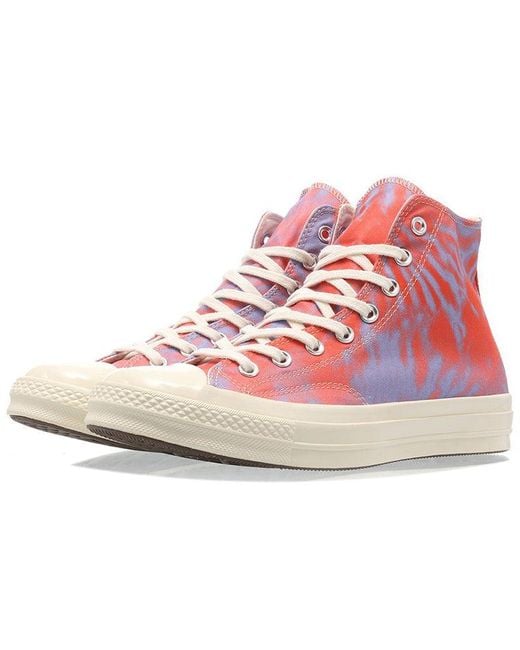 Converse Red Chuck 70 High 'Coral Twilight Tie Dye' for men