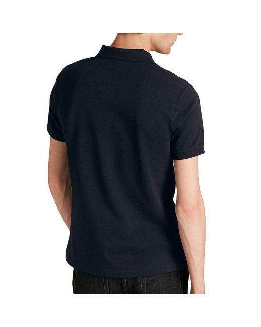 Burberry Blue Logo Lapel Short Sleeve Polo Shirt for men