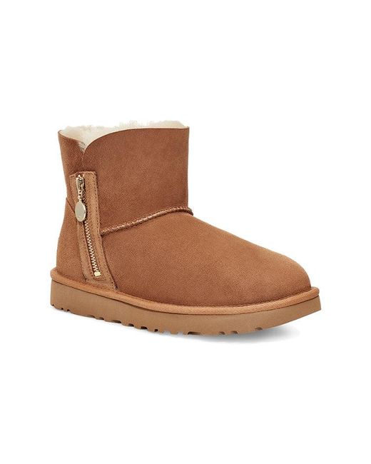 Ugg Brown (Wmns) Bailey Zip Mini Retro Fleece Lined