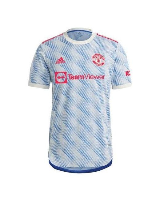 Adidas Blue Manchester United 21/22 Away Authentic Jersey 'Cloud' for men