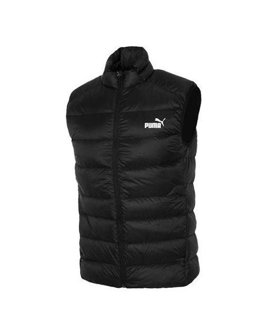 PUMA Black Logo Down Vest for men