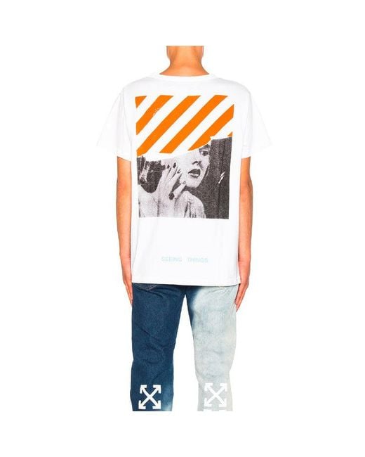 Off-White c/o Virgil Abloh White Printing Short Sleeve Loose Fit for men