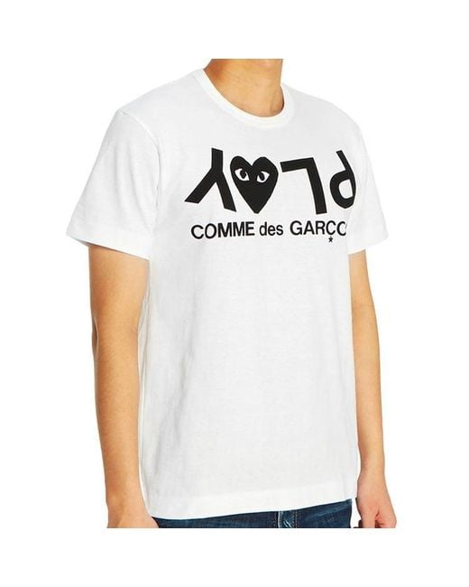 COMME DES GARÇONS PLAY White Inverted Text T-Shirt for men