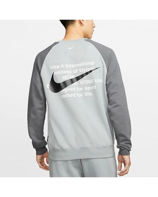 Nike Gray Casual Round Neck Long Sleeves for men