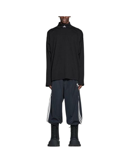 Balenciaga Black X Adidas High Neck Long Sleeve T-Shirt for men