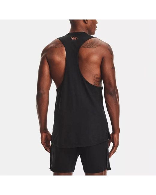 Under Armour Black Project Rock Charged Cotton Tank for men