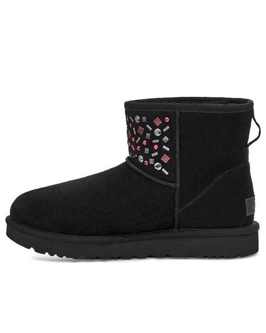 Ugg Black (Wmns) Classic Mini Stud Ii Rivets Snow Boots