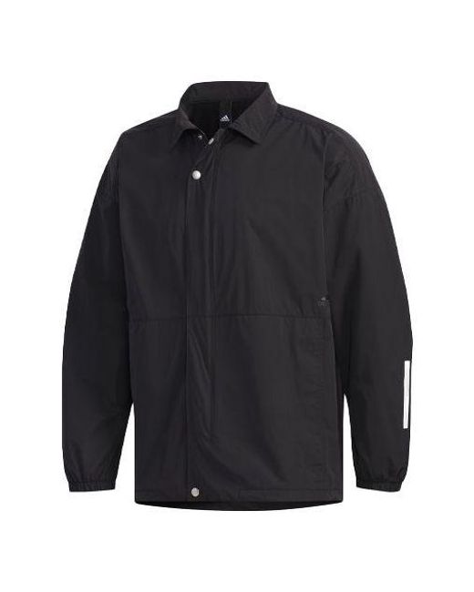 Adidas Blue S2S Coach Jk Back Printing Sports Stand Collar Jacket for men