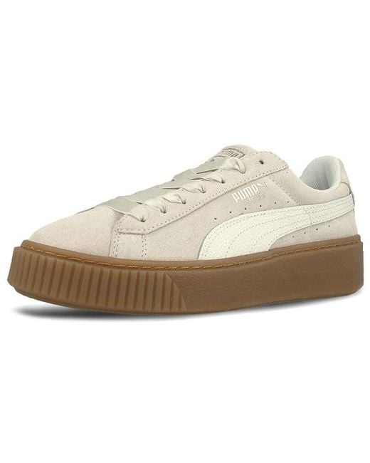 PUMA White (Wmns) Suede Platform Bubble