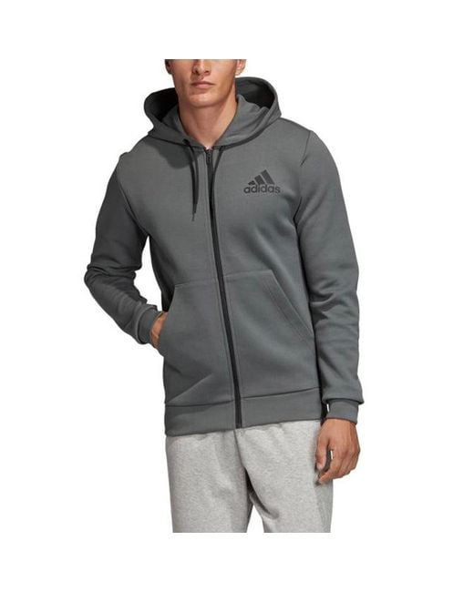 Adidas Gray Knit Hooded Jacket for men
