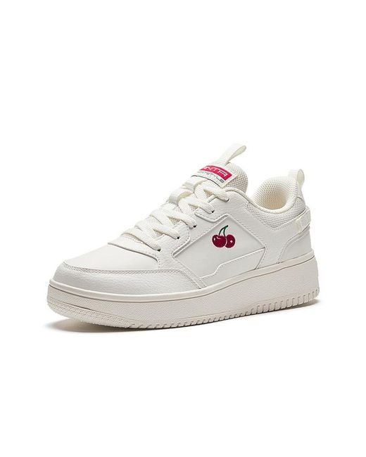 Anta White (Wmns) Life Collection Skateboarding Shoes With Cherries'