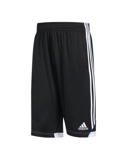 Adidas Black Sports Side Stripe Basketball Breathable Shorts for men