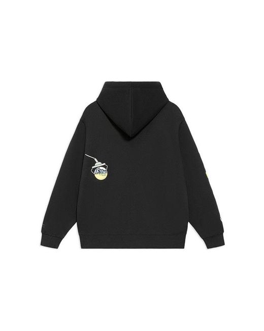 Li-ning Black (Wmns) Sports Living Series Cartoon Pattern Pullover Hoodie