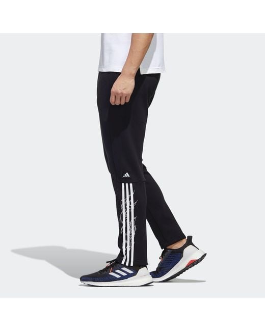 Adidas Black Ub Pnt Wv Deco Logo Printing Training Running Casual Sports Pants for men