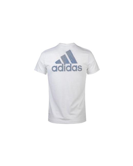Adidas White Ss20 Logo Printing Round Neck Short Sleeve for men