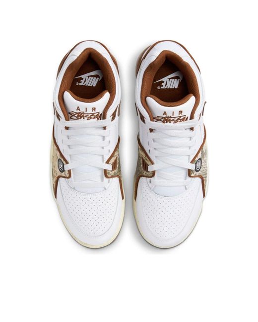 Nike White X Stussy Air Flight 89 Low Sp 'Pecan' for men