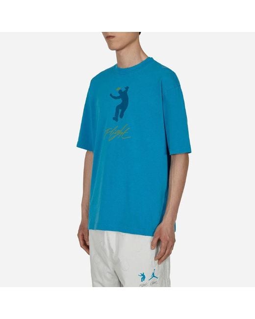 Nike Blue X Union Crossover Ss22 Solid Color Character Alphabet Printing Round Neck Short Sleeve Asia Edition for men
