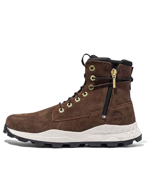 Timberland Brown Brooklyn Side Zip Boot Nubuck' for men