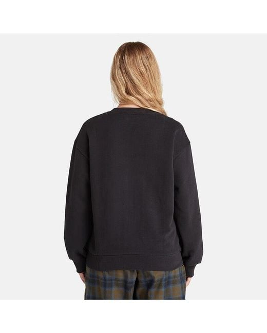 Timberland Black (Wmns) Logo Texture Crew Sweater