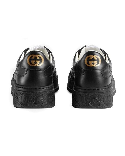 Gucci Black Gg Embossed Sneaker Leather' for men