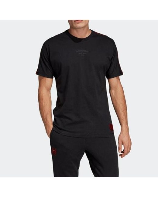 Adidas Black Mufc Ssp Tee Manchester United Soccer/Football Short Sleeve for men