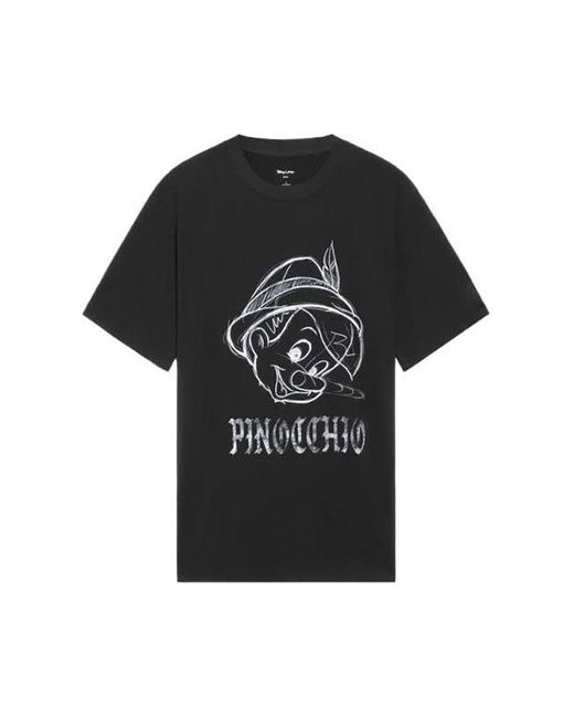 Li-ning Black X Disney Pinocchio Graphic T-shirt for men