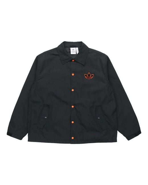 Adidas Black Originals Big Trfl Jkt Athleisure Casual Sports Embroidered Logo Woven Jacket for men