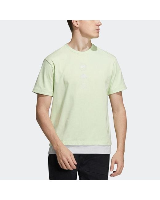 Adidas Green St Gfxrlx Tee Athleisure Casual Sports Round Neck Short Sleeve for men