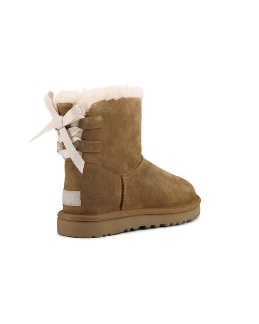 Ugg Brown (Wmns) Mini Continuity Bow Fleece Lined