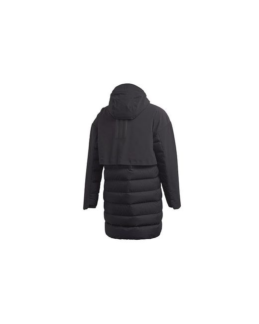 Adidas Blue Outdoor Casual Sports Windproof Stay Warm Hooded Down Jacket for men