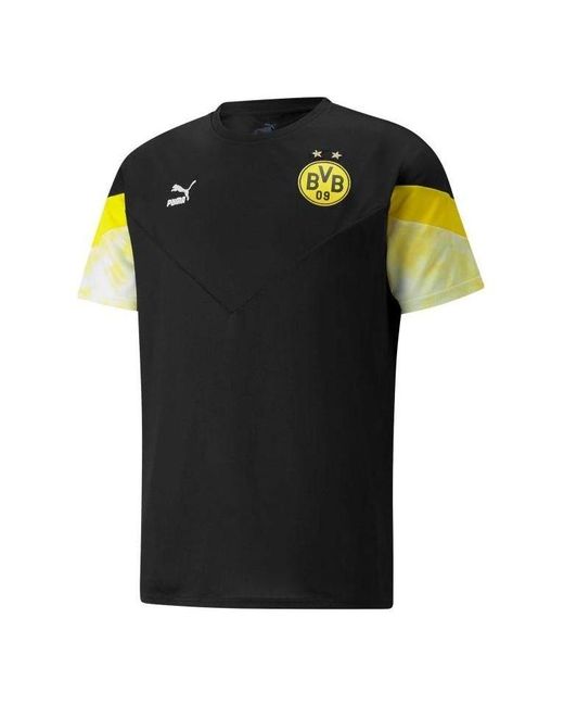 PUMA Black Colorblock Round Neck T-Shirt for men