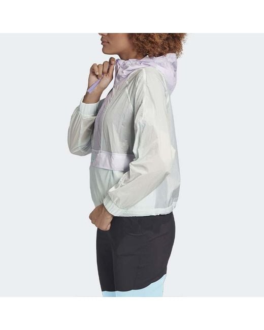 Adidas White (Wmns) Athletics Cropped Wind.Rdy Jacket Asia Sizing