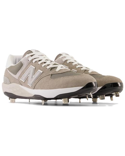 New Balance White Fresh Foam X 574 Cleat 'Shark Skin' for men
