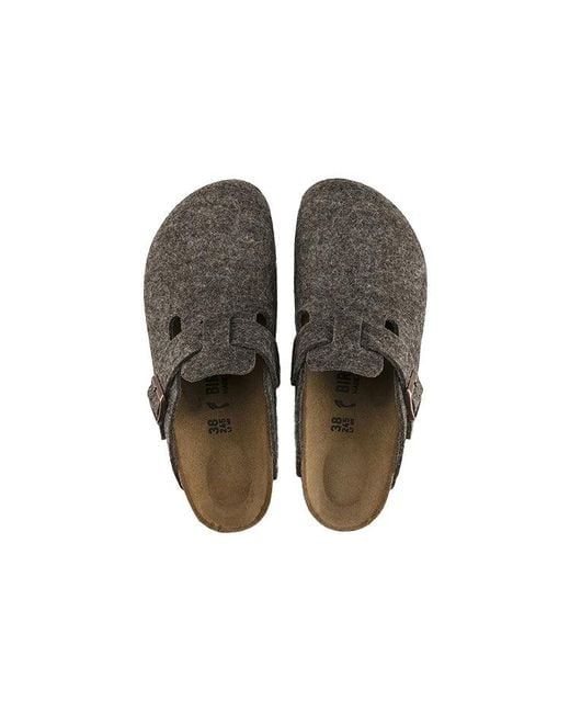 Birkenstock Brown Boston Regular 'Wool Felt Cacao' for men