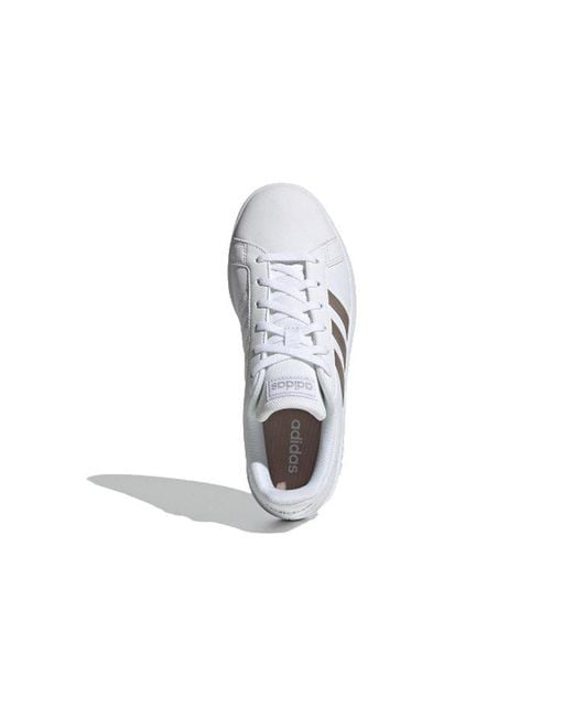 Adidas White (Wmns) Grand Court Base Platinum Metallic'