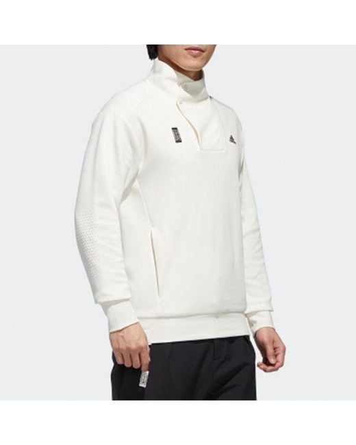 Adidas White [Same To The Left] Wuji High Collar Side Button Sports for men