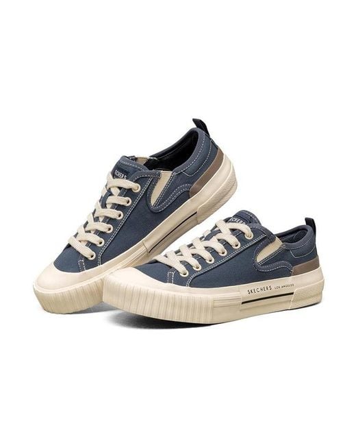 Skechers Blue (Wmns) New Moon Low Canvas Shoes