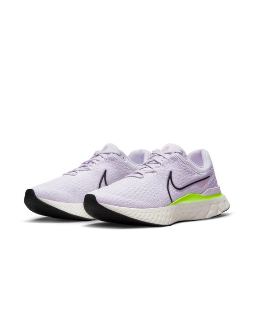 Nike White React Infinity Run Flyknit 3 'Barely Grape Ghost' for men