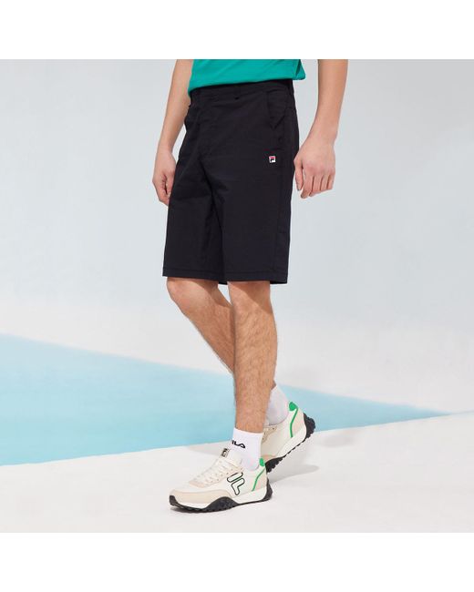 Fila Black Loose Breathable Casual Woven Shorts for men