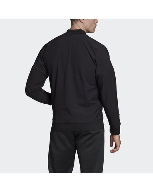 Adidas Blue Zne Bmbr Wvn Sports Stand Collar Jacket for men