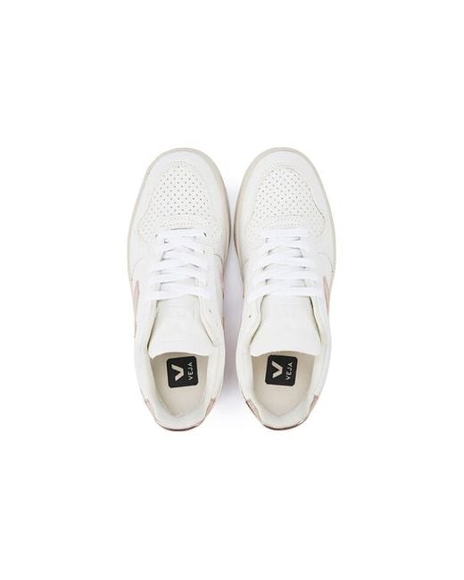 Veja White V-10 Chromfree Low-Top Sneakers